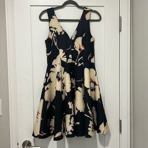 Anthropologie Navy Floral Dress